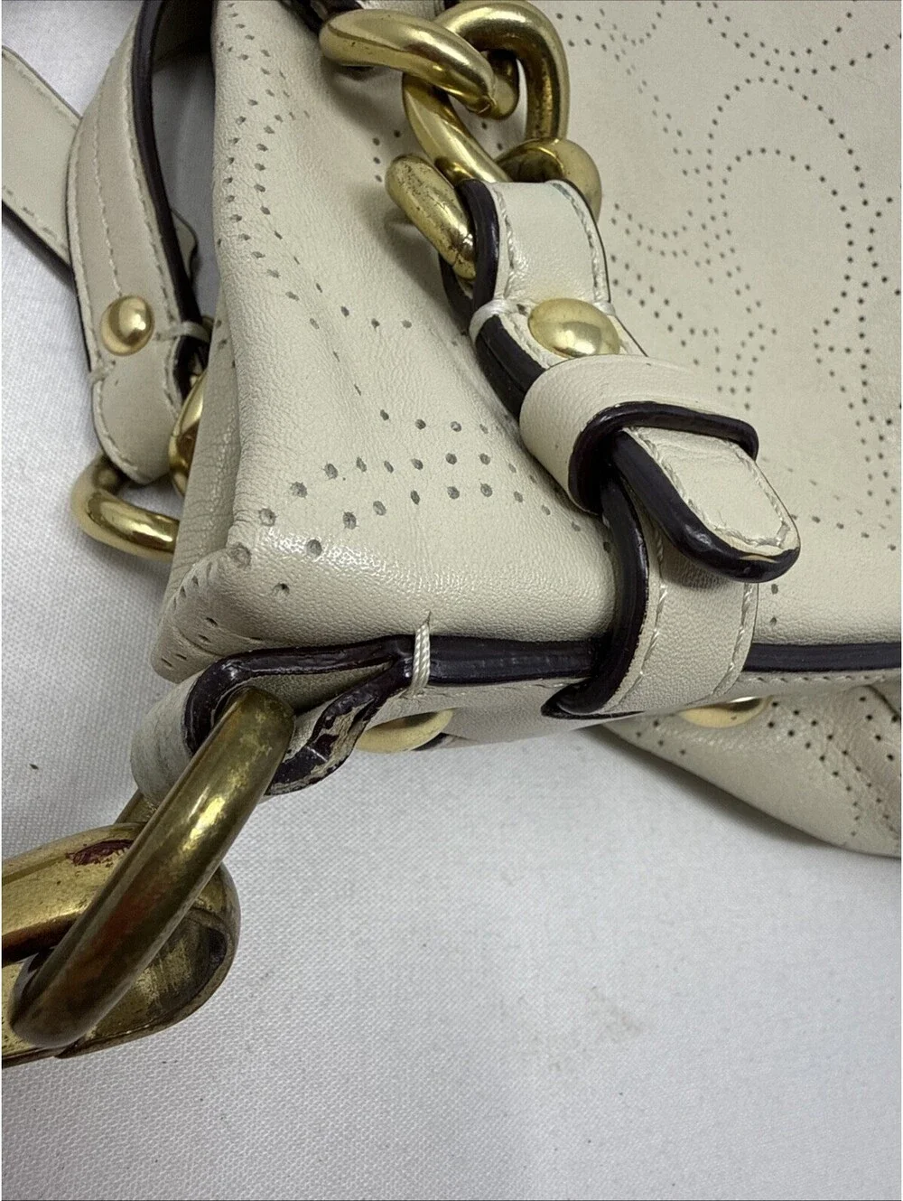 Coach Brooke Convertible Leather Shoulder Hobo bag  Ivory